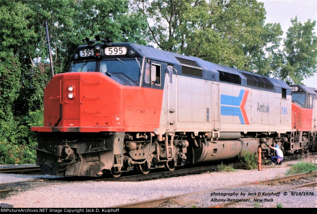 AMT 595 F45 Albany/Rensselaer station, Rensselaer,, NY. 9-13-1976